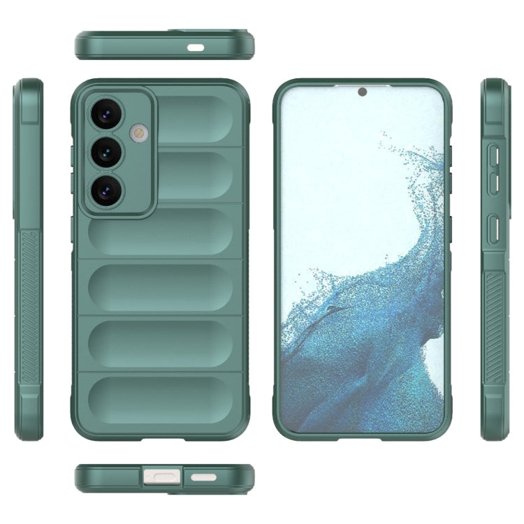 For Samsung Galaxy S24 5G Magic Shield TPU + Flannel Phone Case(Dark Green) - Galaxy S24 5G Cases by buy2fix | Online Shopping UK | buy2fix