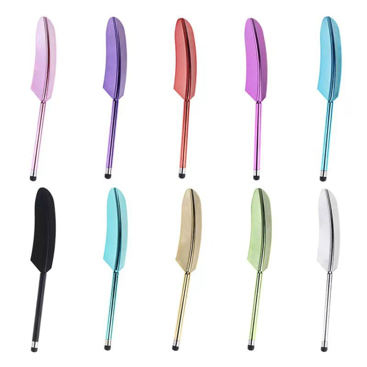 Electroplated Feather Stylus Pen(Blue) - Stylus Pen by buy2fix | Online Shopping UK | buy2fix