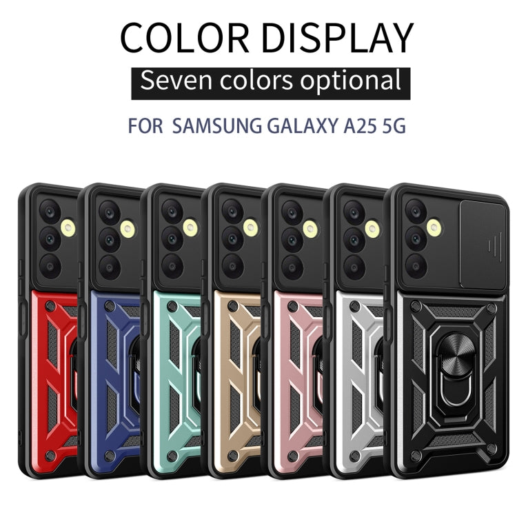 For Samsung Galaxy A25 5G Sliding Camera Cover Design TPU+PC Phone Case(Green) - Galaxy Phone Cases by buy2fix | Online Shopping UK | buy2fix