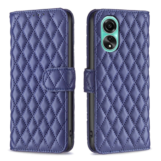 For OPPO A78 4G Diamond Lattice Wallet Flip Leather Phone Case(Blue) - OPPO Cases by buy2fix | Online Shopping UK | buy2fix