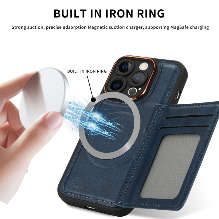 For iPhone 11 Multifunctional Magsafe Magnetic Card Bag Phone Case(Blue) - iPhone 11 Cases by buy2fix | Online Shopping UK | buy2fix