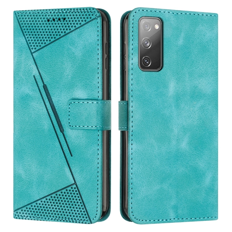 For Samsung Galaxy S20 FE Dream Triangle Leather Phone Case with Long Lanyard(Green) - Galaxy S20 FE Cases by buy2fix | Online Shopping UK | buy2fix