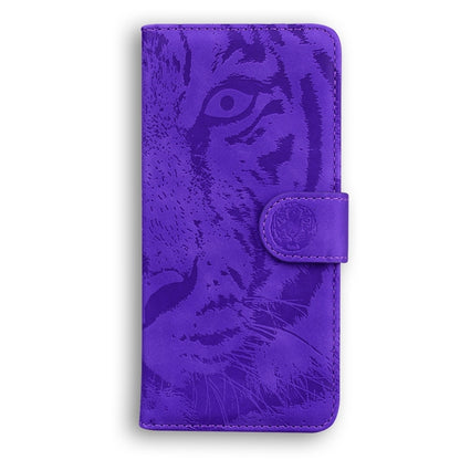 For OnePlus 13 Tiger Embossing Pattern Flip Leather Phone Case(Purple) - OnePlus Cases by buy2fix | Online Shopping UK | buy2fix