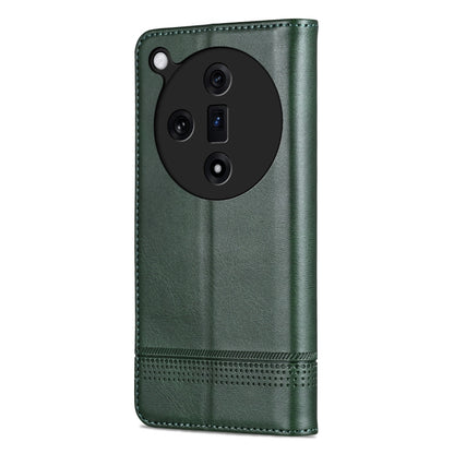 For OPPO Find X7 AZNS Magnetic Calf Texture Flip Leather Phone Case(Dark Green) - OPPO Cases by AZNS | Online Shopping UK | buy2fix