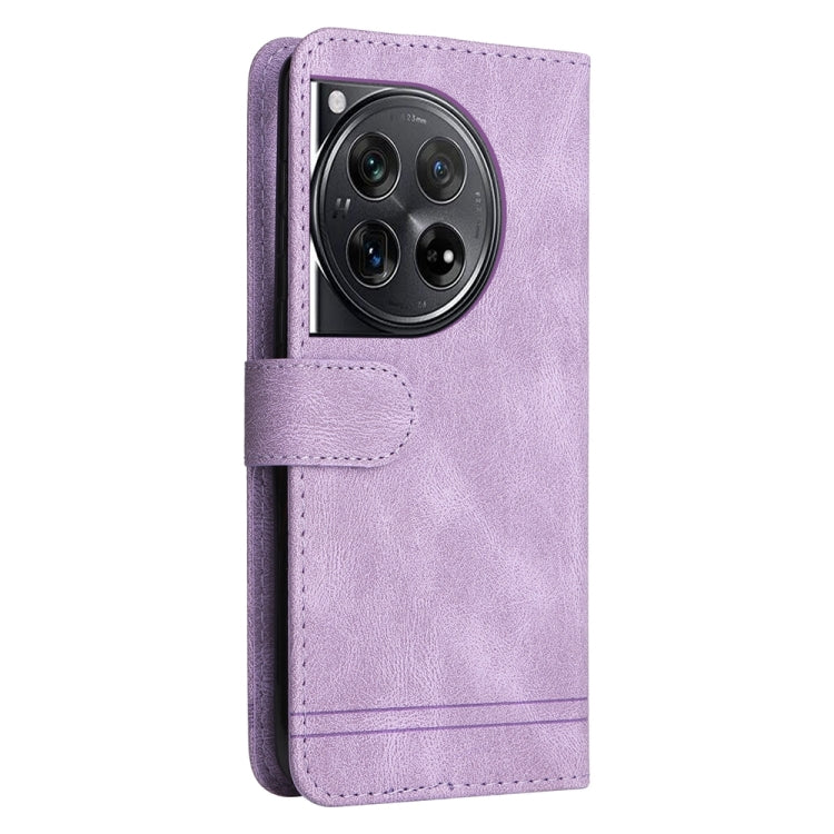 For OnePlus 12 Skin Feel Life Tree Metal Button Leather Phone Case(Purple) - OnePlus Cases by buy2fix | Online Shopping UK | buy2fix