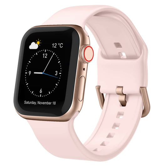 For Apple Watch Series 6 40mm Pin Buckle Silicone Watch Band(Pink Sand) - Watch Bands by buy2fix | Online Shopping UK | buy2fix