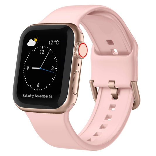 For Apple Watch Series 4 40mm Pin Buckle Silicone Watch Band(Pink) - Watch Bands by buy2fix | Online Shopping UK | buy2fix