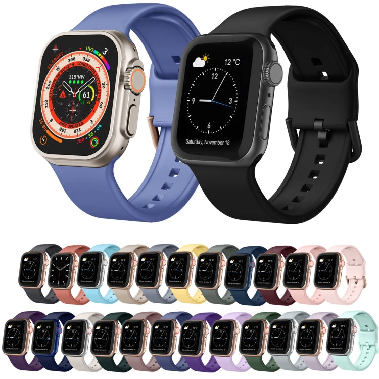 For Apple Watch Series 8 45mm Pin Buckle Silicone Watch Band(Midnight Blue) - Watch Bands by buy2fix | Online Shopping UK | buy2fix