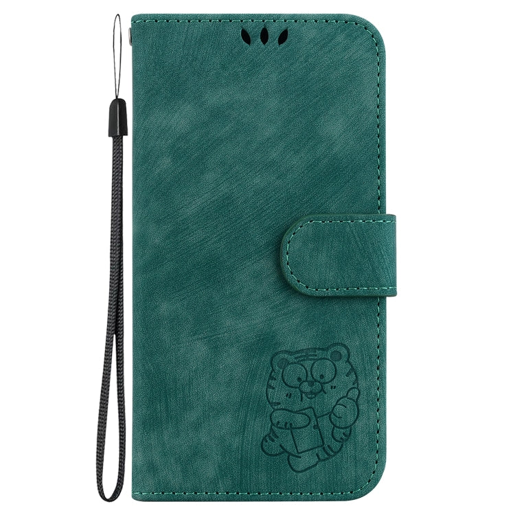 For iPhone 16 Little Tiger Embossed Leather Phone Case(Green) - iPhone 16 Cases by buy2fix | Online Shopping UK | buy2fix