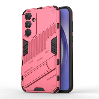 For Samsung Galaxy A35 5G Punk Armor 2 in 1 PC + TPU Shockproof Phone Case with Invisible Holder(Light Red) - Galaxy Phone Cases by buy2fix | Online Shopping UK | buy2fix