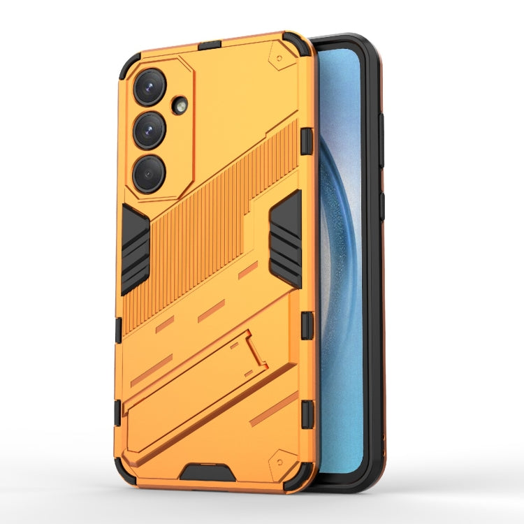For Samsung Galaxy A55 5G Punk Armor 2 in 1 PC + TPU Shockproof Phone Case with Invisible Holder(Orange) - Galaxy Phone Cases by buy2fix | Online Shopping UK | buy2fix