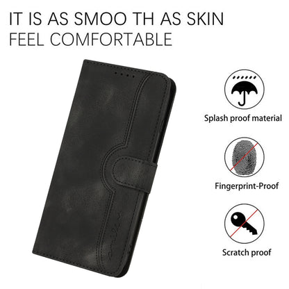 For iPhone SE 2024 Heart Pattern Skin Feel Leather Phone Case(Black) - More iPhone Cases by buy2fix | Online Shopping UK | buy2fix