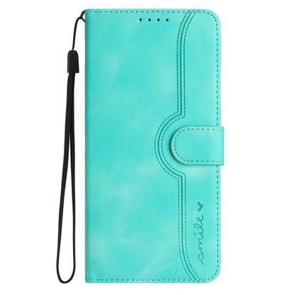 For iPhone 16 Heart Pattern Skin Feel Leather Phone Case(Light Blue) - iPhone 16 Cases by buy2fix | Online Shopping UK | buy2fix