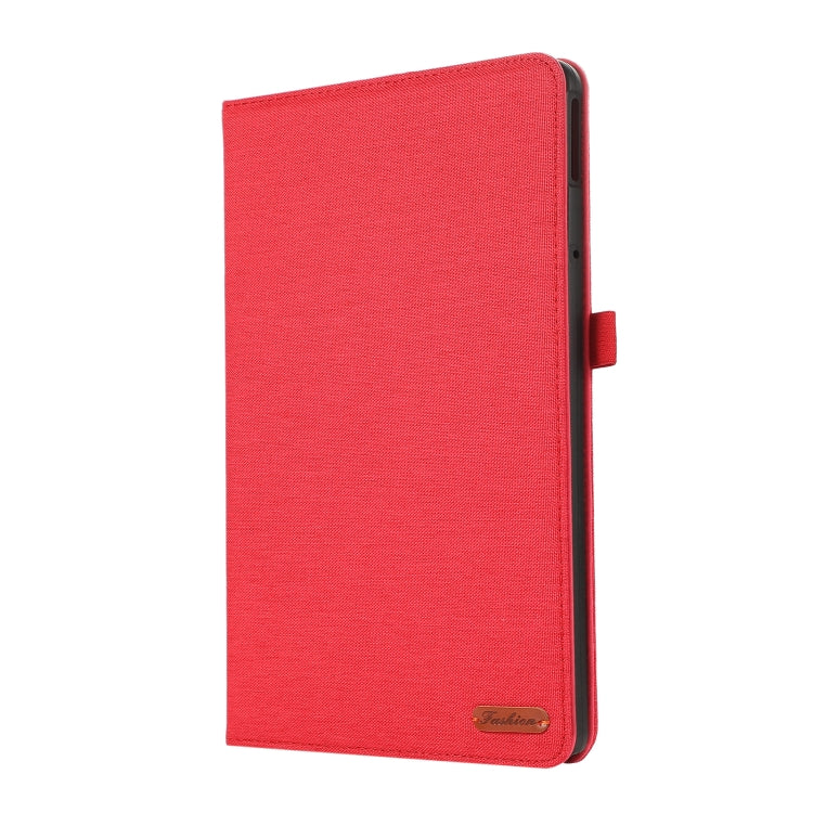 For Lenovo Tab M11 / Xiaoxin Pad 11 2024 Horizontal Flip TPU + Fabric PU Leather Tablet Case(Red) - Lenovo by buy2fix | Online Shopping UK | buy2fix