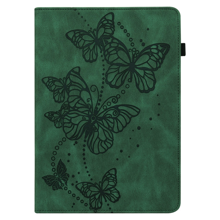 For Samsung Galaxy Tab S9 Embossed Butterfly Pattern Leather Tablet Case(Green) - Galaxy Tab S9 Cases by buy2fix | Online Shopping UK | buy2fix