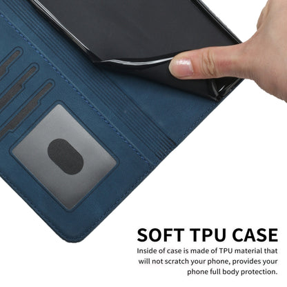 For Motorola Moto G Power 5G 2024 Cubic Skin Feel Flip Leather Phone Case(Blue) - Motorola Cases by buy2fix | Online Shopping UK | buy2fix