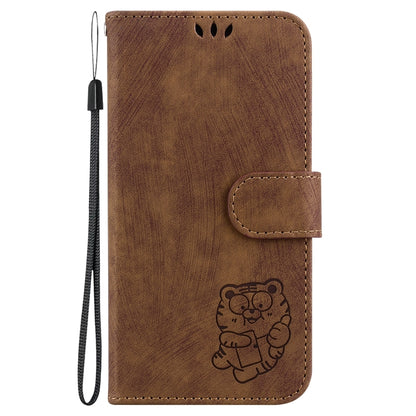 For Motorola Moto G Power 5G 2024 Little Tiger Embossed Leather Phone Case(Brown) - Motorola Cases by buy2fix | Online Shopping UK | buy2fix