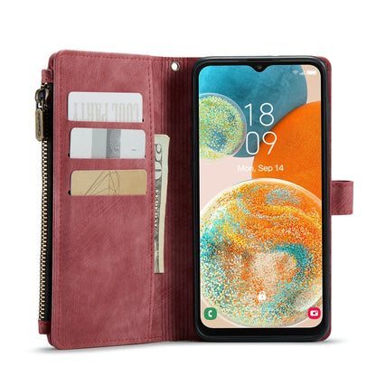 For Samsung Galaxy A23 CaseMe C30 Card Slots Zipper Wallet Leather Phone Case(Red) - Galaxy Phone Cases by CaseMe | Online Shopping UK | buy2fix