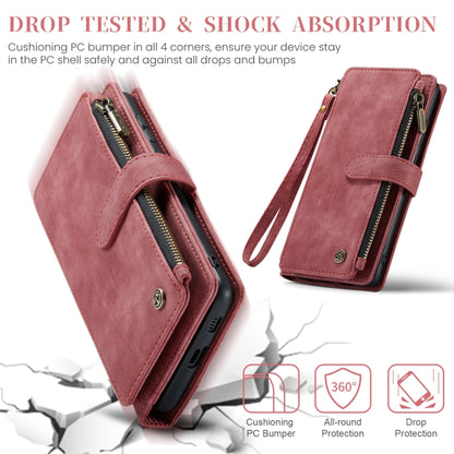 For Samsung Galaxy S24+ 5G CaseMe C30 Card Slots Zipper Wallet Leather Phone Case(Red) - Galaxy S24+ 5G Cases by CaseMe | Online Shopping UK | buy2fix