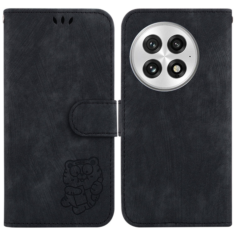 For OnePlus 13 Little Tiger Embossed Leather Phone Case(Black) - OnePlus Cases by buy2fix | Online Shopping UK | buy2fix