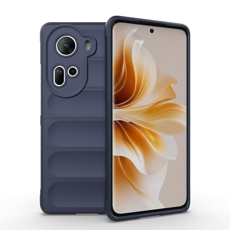 For OPPO Reno11 5G Global Magic Shield TPU + Flannel Phone Case(Dark Blue) - Reno11 Cases by buy2fix | Online Shopping UK | buy2fix