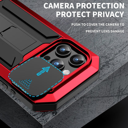 For iPhone 15 Pro Max R-JUST Sliding Camera IP54 Life Waterproof Holder Phone Case(Red) - iPhone 15 Pro Max Cases by R-JUST | Online Shopping UK | buy2fix