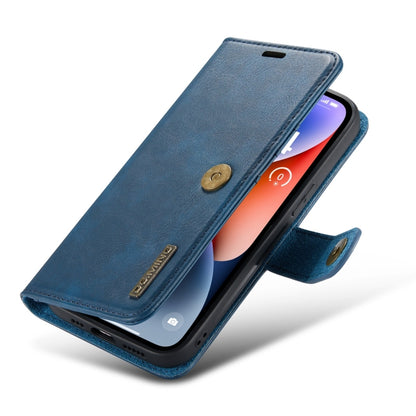 For iPhone 15 Plus DG.MING Crazy Horse Texture Detachable Magnetic Leather Phone Case(Blue) - iPhone 15 Plus Cases by DG.MING | Online Shopping UK | buy2fix