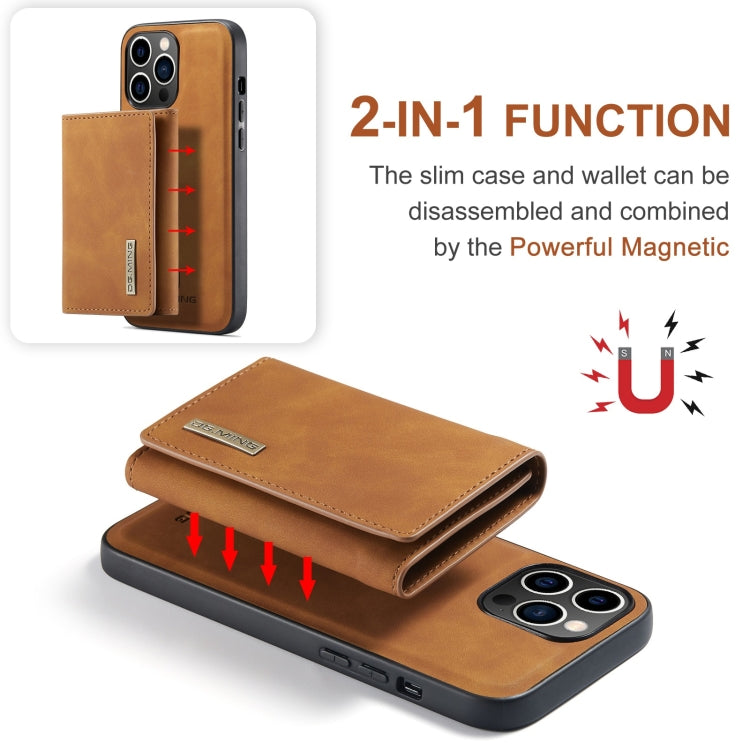 For iPhone 15 Pro Max DG.MING M1 Series 3-Fold Multi Card Wallet Leather Phone Case(Brown) - iPhone 15 Pro Max Cases by DG.MING | Online Shopping UK | buy2fix