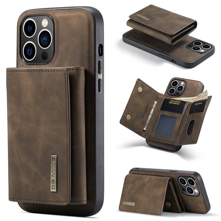 For iPhone 15 Pro Max DG.MING M1 Series 3-Fold Multi Card Wallet Leather Phone Case(Coffee) - iPhone 15 Pro Max Cases by DG.MING | Online Shopping UK | buy2fix