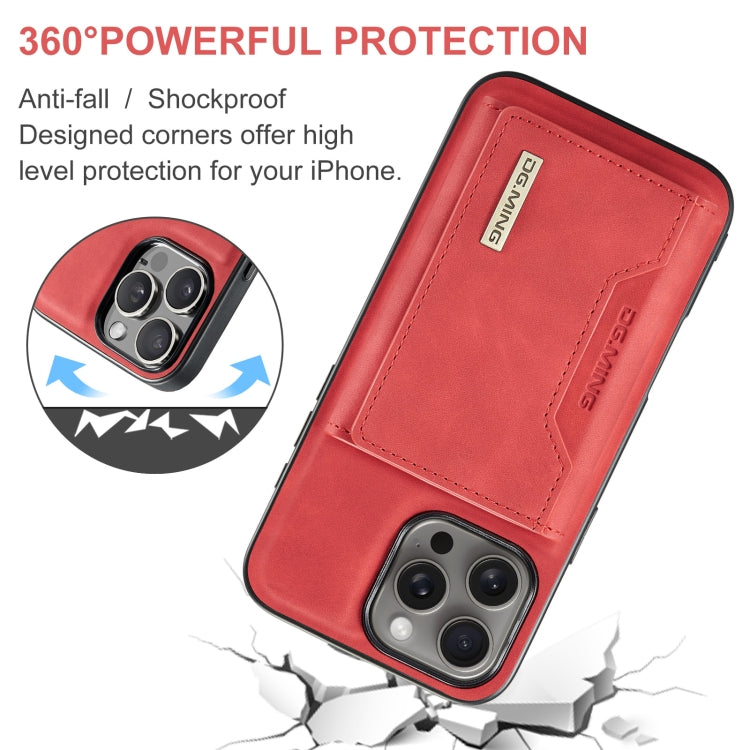 For iPhone 16 Pro Max DG.MING M2 Series 3-Fold Card Bag Wallet Leather Phone Case(Red) - iPhone 16 Pro Max Cases by DG.MING | Online Shopping UK | buy2fix