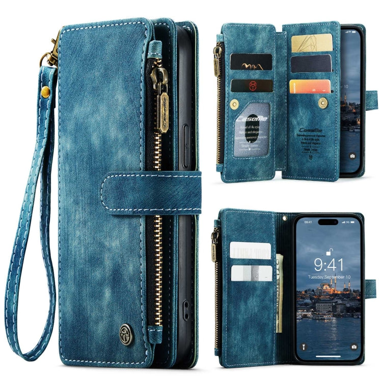 For iPhone 15 Pro CaseMe C30 Multifunctional Leather Phone Case(Blue) - iPhone 15 Pro Cases by CaseMe | Online Shopping UK | buy2fix