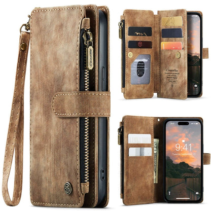 For iPhone 15 Pro CaseMe C30 Multifunctional Leather Phone Case(Brown) - iPhone 15 Pro Cases by CaseMe | Online Shopping UK | buy2fix