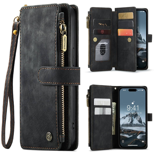 For iPhone 15 Pro Max CaseMe C30 Multifunctional Leather Phone Case(Black) - iPhone 15 Pro Max Cases by CaseMe | Online Shopping UK | buy2fix