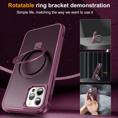 For iPhone 13 Pro Max / 12 Pro Max MagSafe Magnetic Holder Phone Case(Wine Red) - iPhone 13 Pro Max Cases by buy2fix | Online Shopping UK | buy2fix