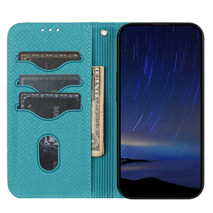 For iPhone SE 2024 Woven Texture Stitching Magnetic Leather Phone Case(Blue) - More iPhone Cases by buy2fix | Online Shopping UK | buy2fix