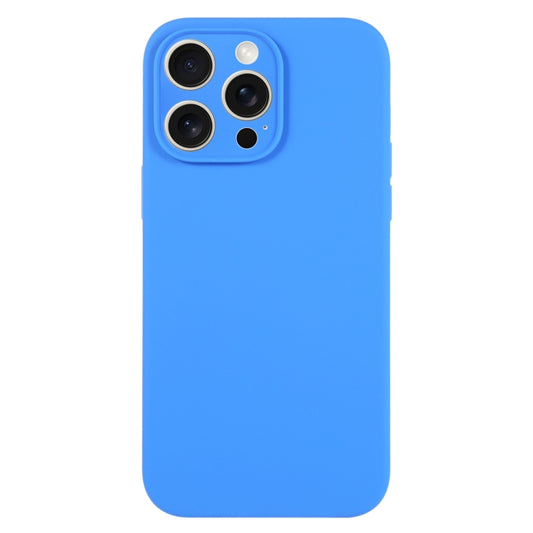 For iPhone 16 Pro Max Pure Color Liquid Silicone Fine Pore Phone Case(Lake Blue) - iPhone 16 Pro Max Cases by buy2fix | Online Shopping UK | buy2fix