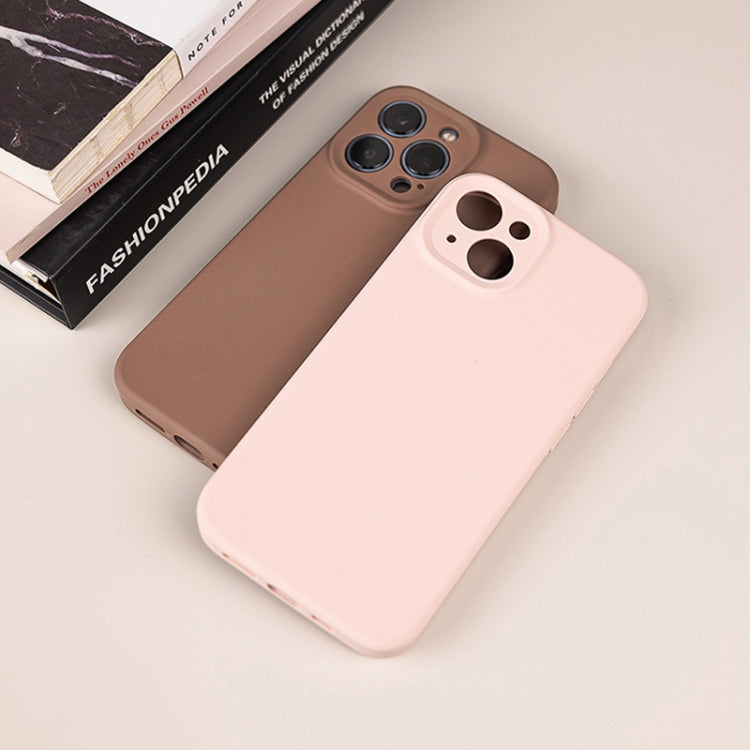 For iPhone 14 Pro Pure Color Liquid Silicone Fine Pore Phone Case(Sand Pink) - iPhone 14 Pro Cases by buy2fix | Online Shopping UK | buy2fix