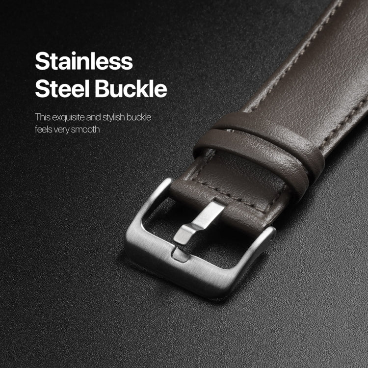 For Apple Watch 6 44mm DUX DUCIS YS Series Genuine Leather Watch Band(Grey) - Watch Bands by DUX DUCIS | Online Shopping UK | buy2fix