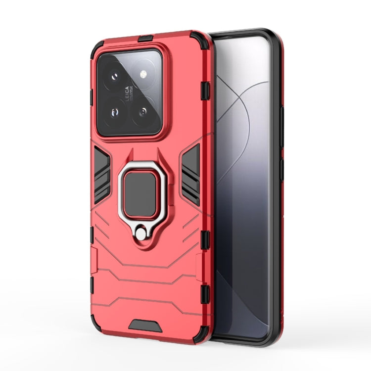 For Xiaomi 14 Pro Shockproof PC + TPU Holder Phone Case(Red) - 14 Pro Cases by buy2fix | Online Shopping UK | buy2fix