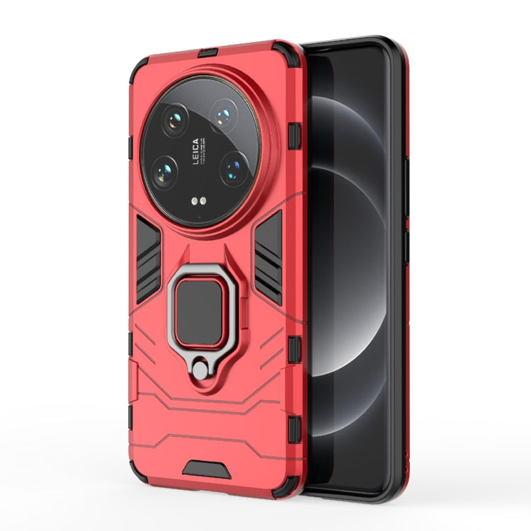 For Xiaomi 14 Ultra Shockproof PC + TPU Holder Phone Case(Red) -  by buy2fix | Online Shopping UK | buy2fix