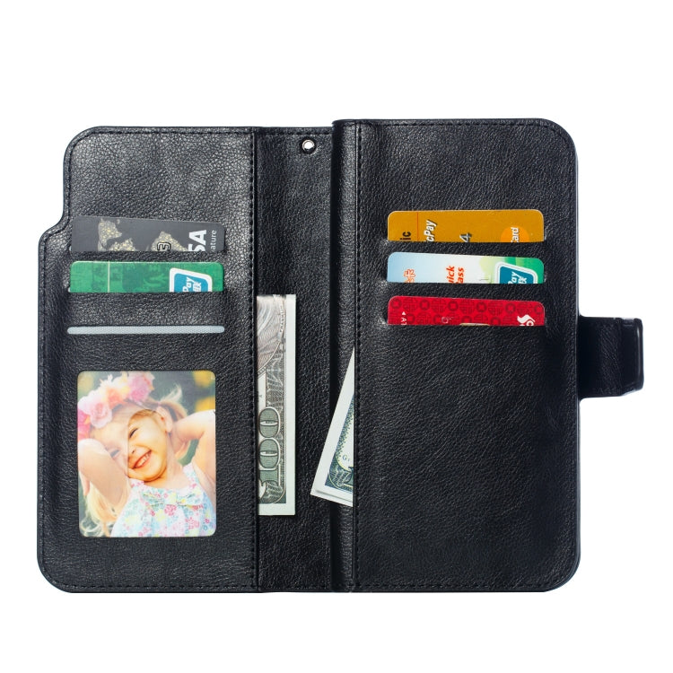 For iPhone 16 Plus Tri-Fold 9-Card Wallets Leather Phone Case(Black) - iPhone 16 Plus Cases by buy2fix | Online Shopping UK | buy2fix