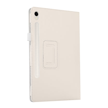 For Samsung Galaxy Tab S9 Ultra Litchi Texture Leather Tablet Case with Holder(White) - Other Galaxy Tab PC by buy2fix | Online Shopping UK | buy2fix