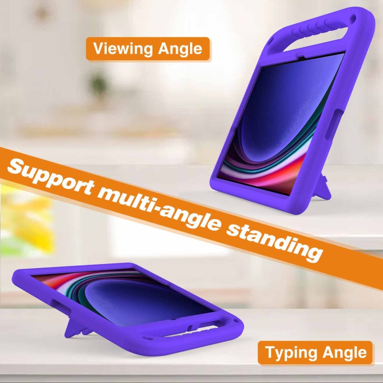 For Samsung Galaxy Tab S9+ Handle EVA Shockproof Tablet Case with Holder(Purple) - Galaxy Tab S9+ Cases by buy2fix | Online Shopping UK | buy2fix