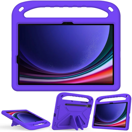 For Samsung Galaxy Tab S9 Handle EVA Shockproof Tablet Case with Holder(Purple) - Galaxy Tab S9 Cases by buy2fix | Online Shopping UK | buy2fix