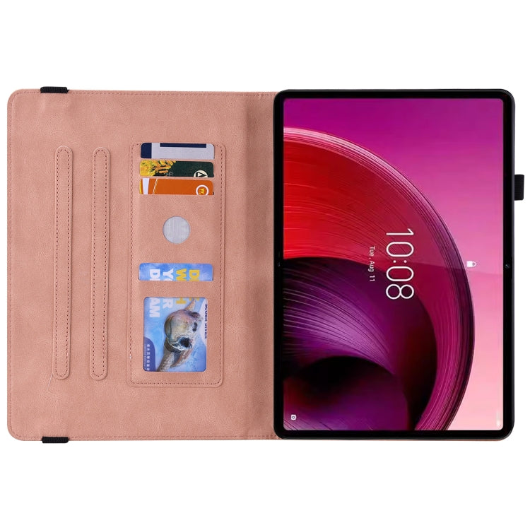 For Lenovo Tab M11/Xiaoxin Pad 11 2024 Butterfly Flower Embossed Leather Tablet Case(Rose Gold) - Lenovo by buy2fix | Online Shopping UK | buy2fix