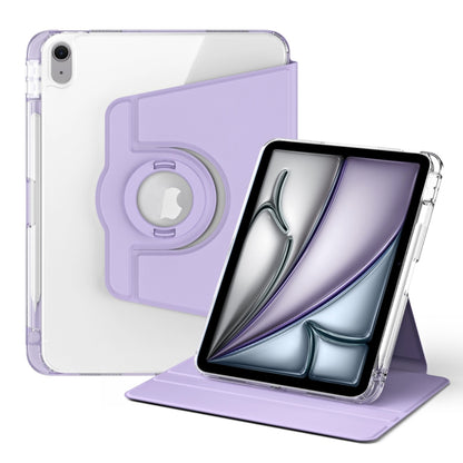 For iPad Air 11 2024 360 Rotation Detachable Clear Acrylic Leather Tablet Case(Light Purple) - iPad Air 11 2024 Cases by buy2fix | Online Shopping UK | buy2fix