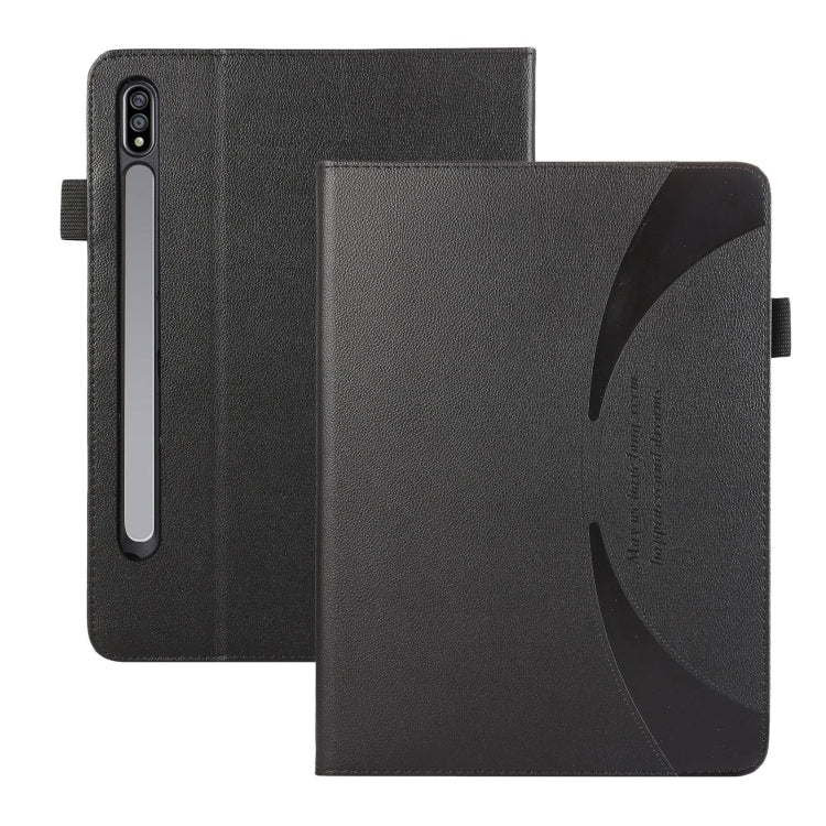 For Samsung Galaxy Tab S9 / S8 / S7 Litchi Texture Leather Sucker Tablet Case(Black) - Other Galaxy Tab PC by buy2fix | Online Shopping UK | buy2fix