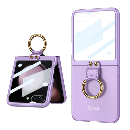 For Samsung Galaxy Z Flip5 GKK Integrated Ultra-thin PC Ring Holder Phone Case(Purple) - Galaxy Z Flip5 Cases by GKK | Online Shopping UK | buy2fix