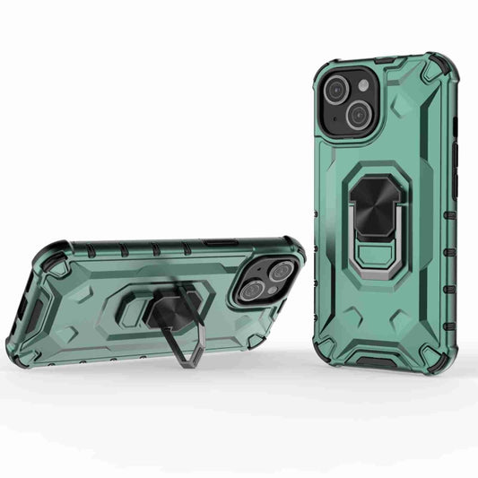 For iPhone 14 Ice Armor Series Ring Holder Phone Case(Green) - iPhone 14 Cases by buy2fix | Online Shopping UK | buy2fix