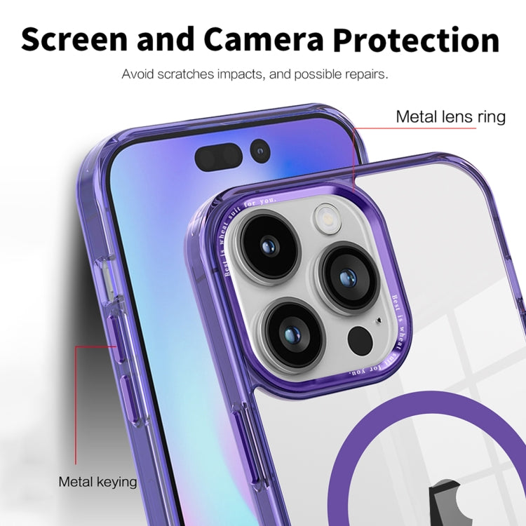 For iPhone 15 Ice Color Magnetic Series PC + Acrylic Magsafe Phone Case(Transparent) - iPhone 15 Cases by buy2fix | Online Shopping UK | buy2fix